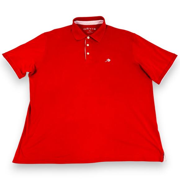 Orvis Mens XL Polo Flyfishing Red 100% Pima Cotton - Picture 1 of 10